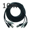 Cable alargo BNC + RCA + alimentacion negro (10 metros)
