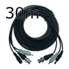 Cable alargo BNC + RCA + alimentacion negro (30 metros)