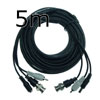 Cable alargo BNC + RCA + alimentacion negro  (5 metros)